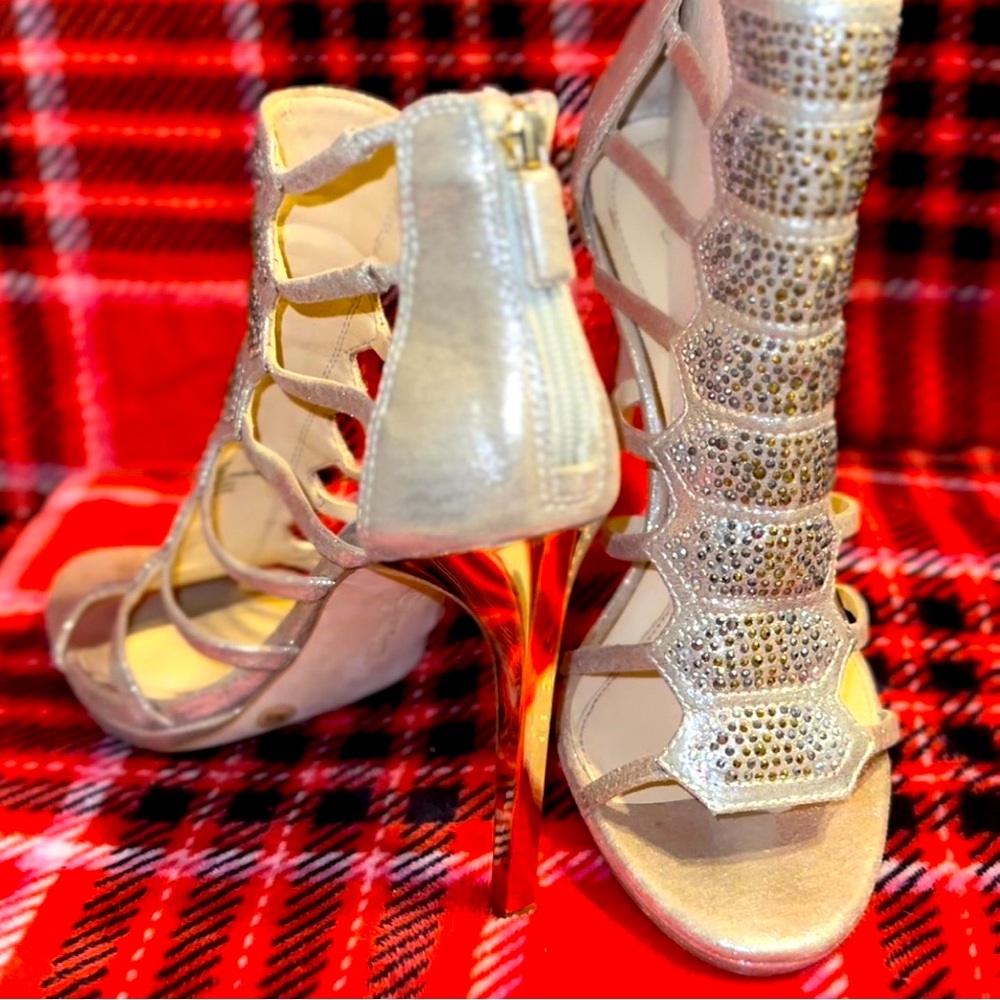 Diamond encrusted high heels/golden heels